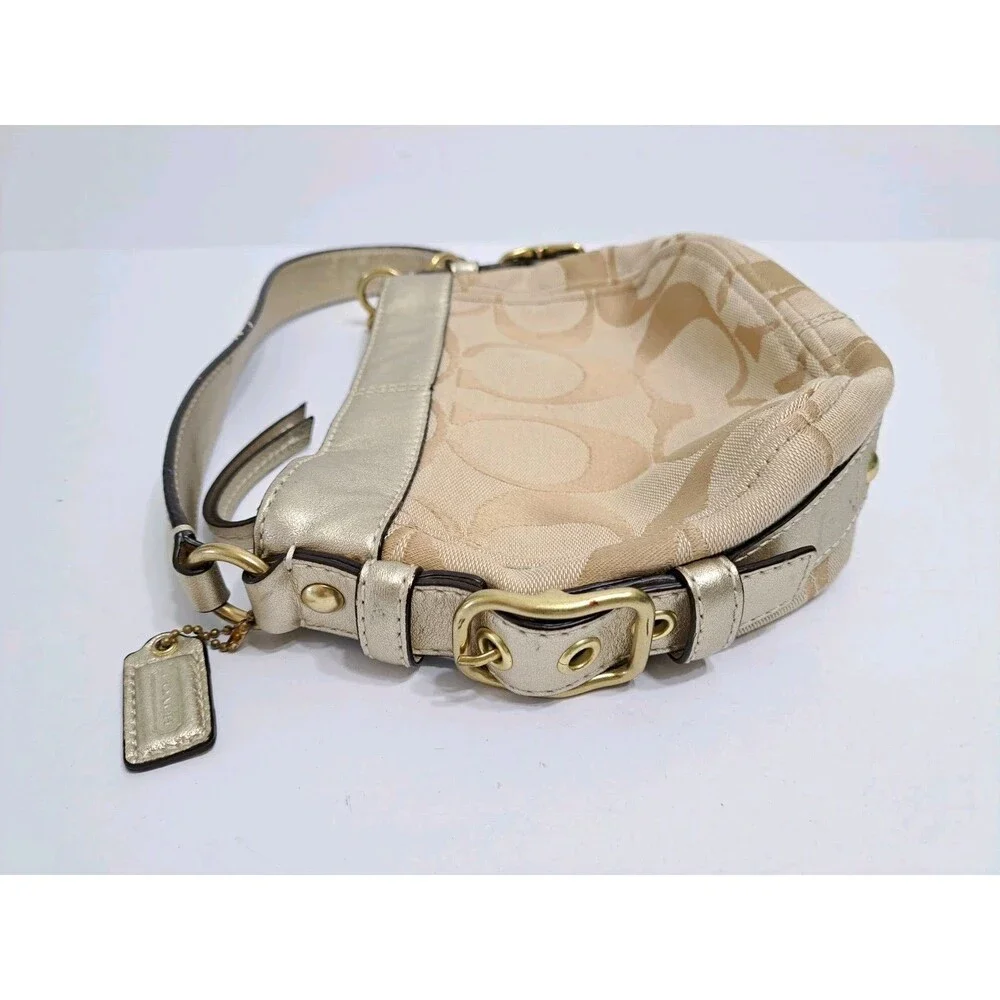 Coach Mini Zoe Vintage Hobo Shoulder Hand Bag 41856 Gold Chapagne Vintage